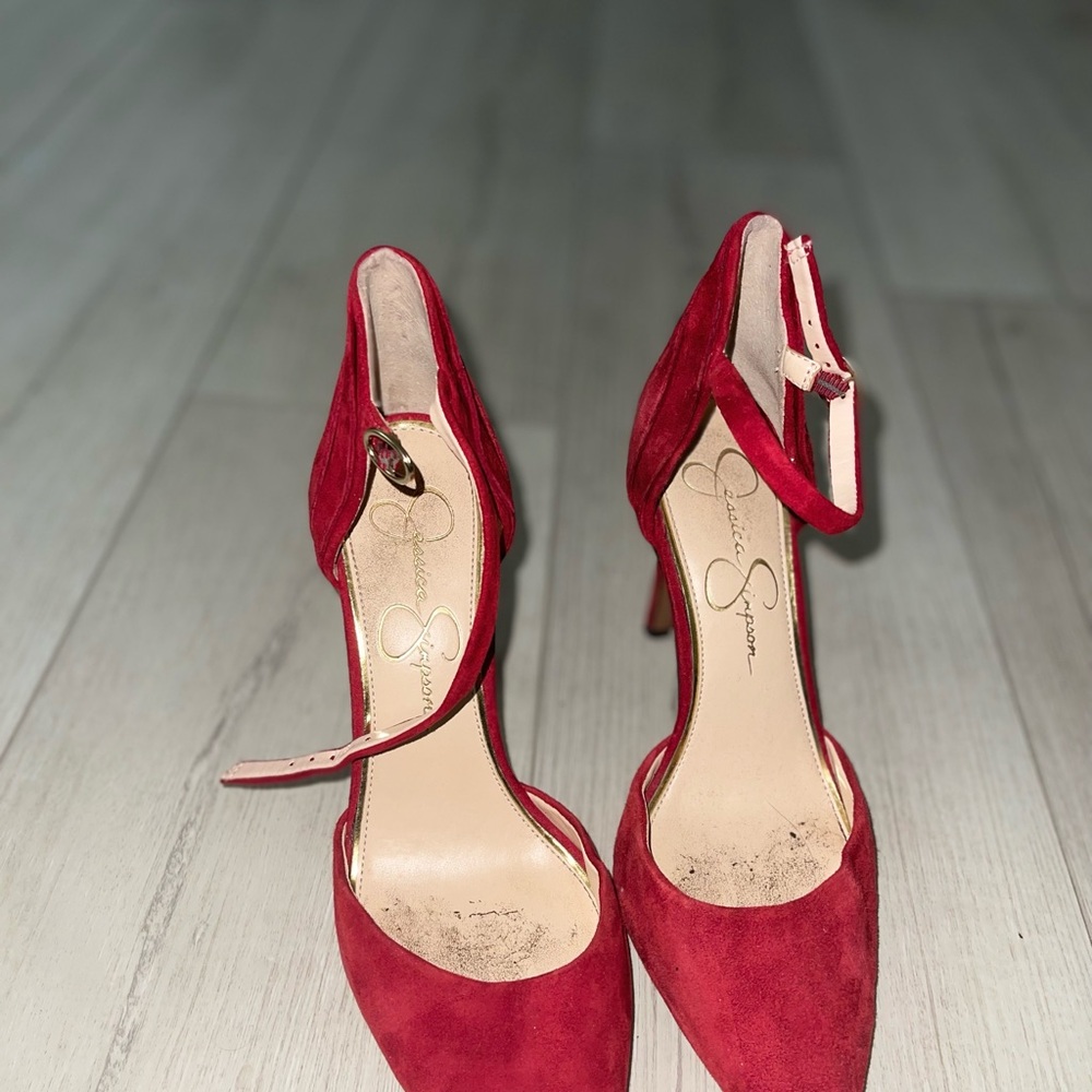 Jessica Simpson Bold Red Suede Heels